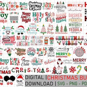 Retro Christmas SVG Bundle, Christmas Retro Svg, Christmas Svg, Png, Christmas Shirt Svg, Merry Christmas Svg, Svg Cricut, Png Sublimation