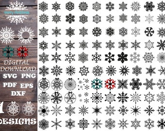 Snowflake svg cutfile Snow flake svg cut file Christmas clipart download snow png eps dxf jpg pdf Cricut Silhouette Winter Holiday svgs