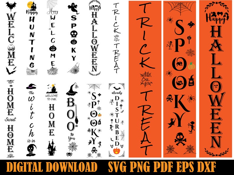 Halloween Porch Sign SVG Bundle, Halloween Porch Signs svg, Halloween tall door sign svg, Halloween welcome sign svg,halloween svg ,fall svg zdjęcie 2