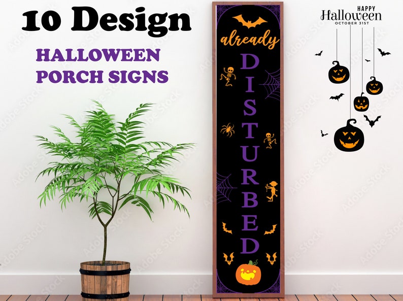 Halloween Porch Sign svg Bundle, Welcome Sign svg, Herbst Porch Sign, Door Sign svg, Spooky Welcome Signs, Cut Files for Cricut, Silhouette Bild 4