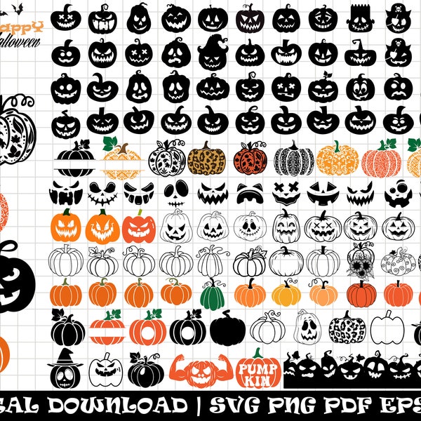 Kürbis SVG, Kürbis Bundle SVG, Herbst Kürbis SVG, Silhouette Cameo, Cricut, Schneidedateien, SVG-Dateien, Kürbis Clipart, Kürbis Set svg, DXF EPS