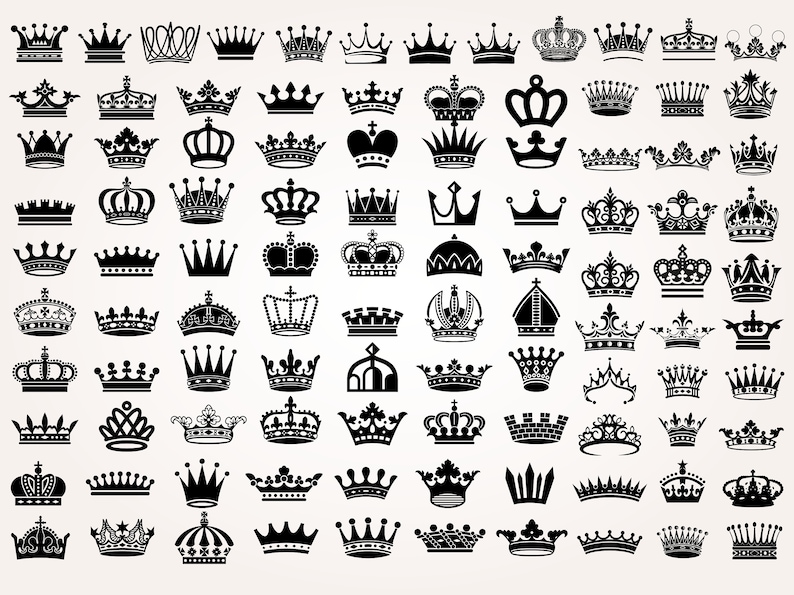 König Krone SVG, König Krone SVG, Königin Krone SVG, Prinzessin Tiara SVG, Datei für Cricut, für Silhouette, geschnittene Datei, Dxf, Png, SVG Bild 2