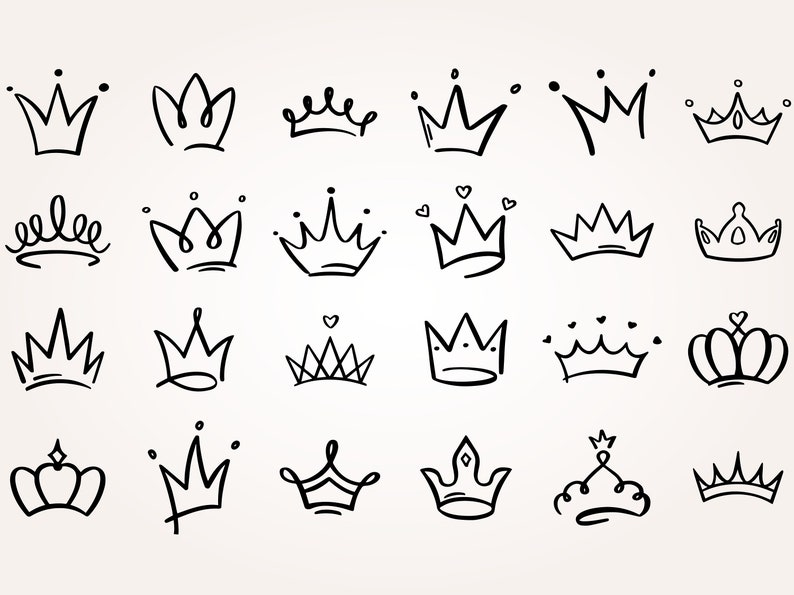 König Krone SVG, König Krone SVG, Königin Krone SVG, Prinzessin Tiara SVG, Datei für Cricut, für Silhouette, geschnittene Datei, Dxf, Png, SVG Bild 4