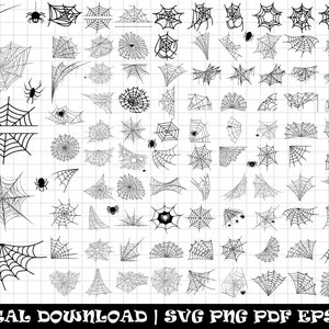 Spider Web SVG Bundle, Spider Web PNG Bundle, Spider Web Clipart, Halloween Svg Cut Files for Cricut, Spider Web Silhouette, Cobweb Svg.