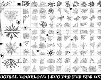 Spider Web SVG Bundle, Halloween Clipart (Digital Download)