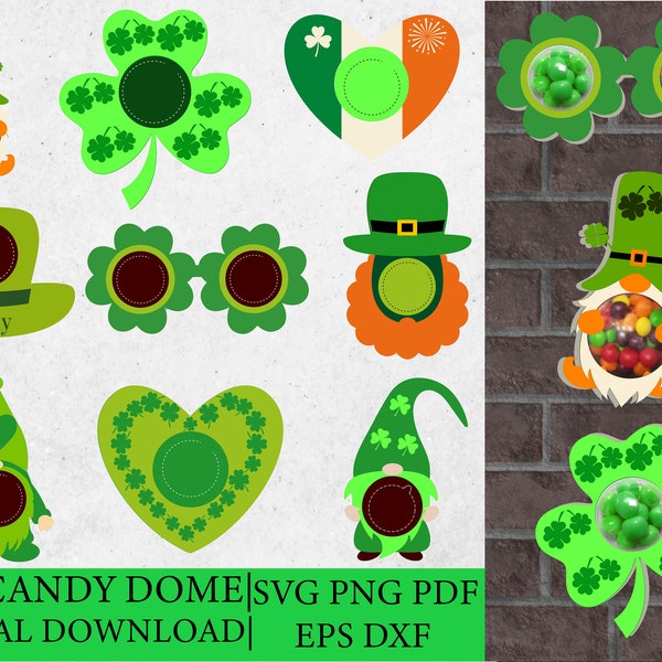 St. Patrick's Day Candy Dome Svg, Kids Candy Svg, Gnome candy dome Svg, Candy dome svg, Party Favor, Stocking Stuffer, Paper Ornament.