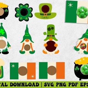 St. Patrick&#39;s Day Candy Dome Svg, Kids Candy Svg, Gnome candy dome Svg, Candy dome svg, Party Favor, Stocking Stuffer, Paper Ornament.