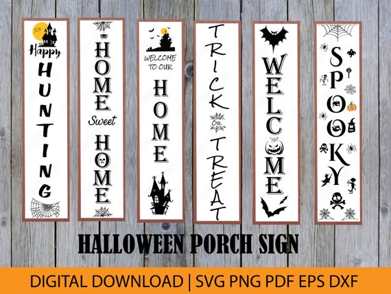 Halloween Porch Sign SVG Bundle Halloween Porch Signs Svg - Etsy Australia