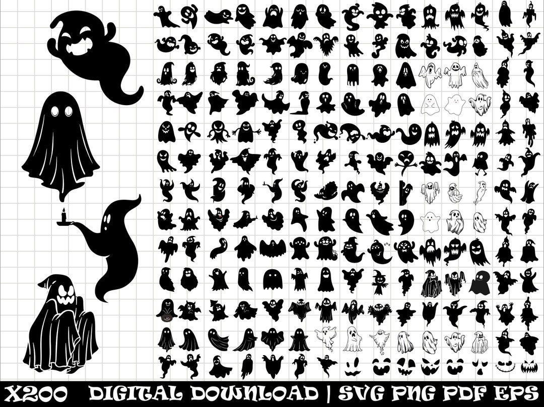 Ghost SVG Bundle Ghost PNG Bundle Ghost Clipart Ghost SVG Cut Files for