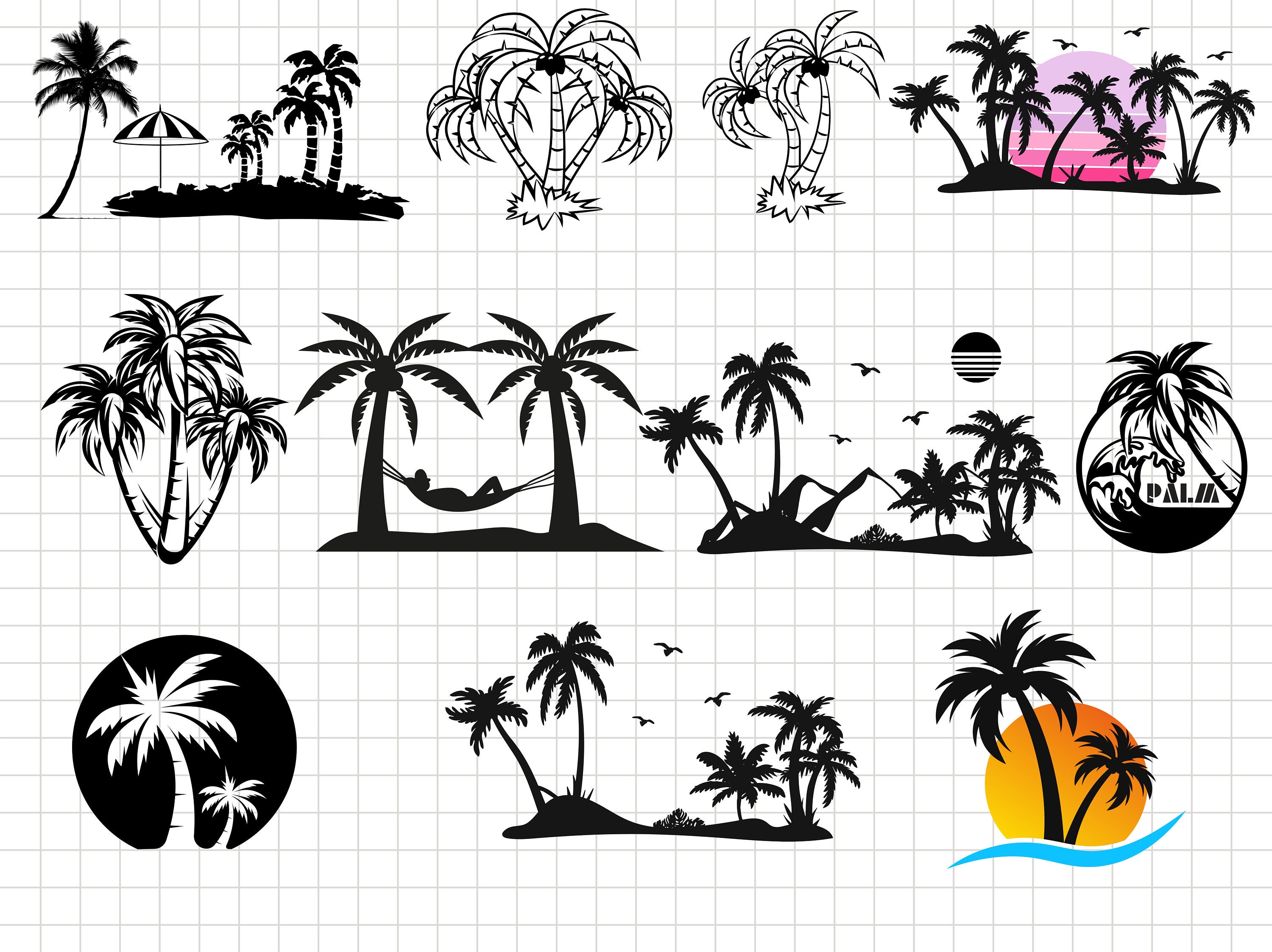 Palm Tree Svg Palm Tree Silhouette Palm Tree Cut Files Palm - Etsy