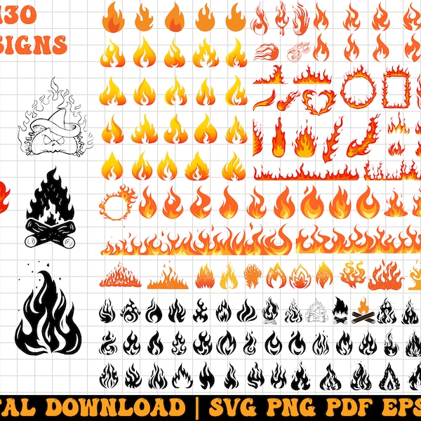 Fire SVG Bundle, Fire ClipArt, Fire Svg Files, Fire Flames Svg, Flames Frame Svg, Fire Frame Svg, Fire Png , FIRE SVG , fire eps