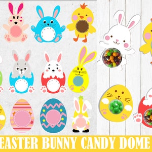 Ostern Candy Dome SVG Bundle, Ostern Süßigkeiten Halter SVG, Hase Süßigkeiten Halter SVG, Schokolade Halter svg, Mitbringsel, Ostern Korb Geschenk. Cricut