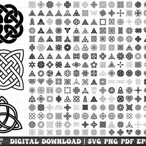 Celtic Knot SVG Bundle, Clovers, Crosses Clipart,  Trinity Knot (Digital Download)