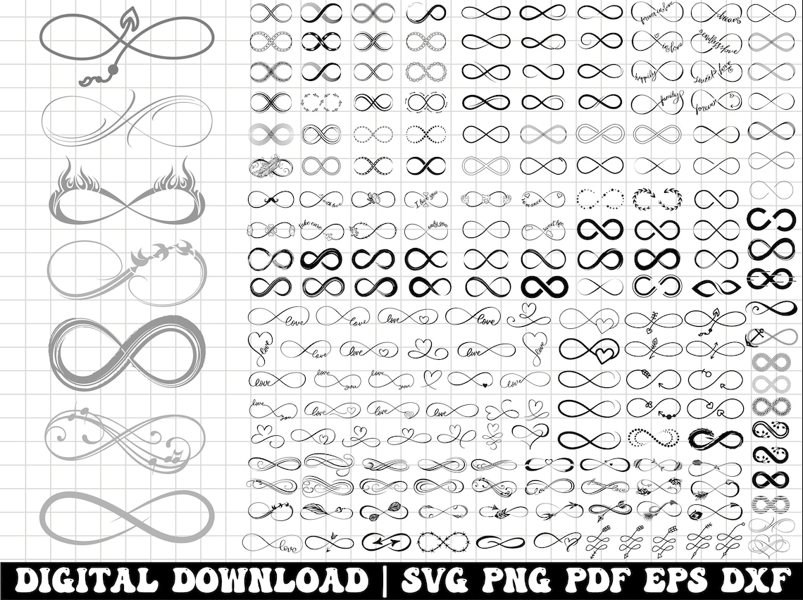 200 Infinity Symbol SVG Clipart, Cricut Cut Files (digital Download ...