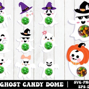 Halloween Candy Dome SVG Bundel, Ghost candy dome svg, Candy Ornaments SVG, Chocolade houder svg, Party Favor, Trick or Treat Gifts