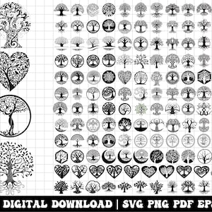 Albero della vita Svg, Clipart albero della vita, Albero della vita Svg taglia file per Cricut, Albero celtico della vita svg, Riunione di famiglia SVG immagine 1