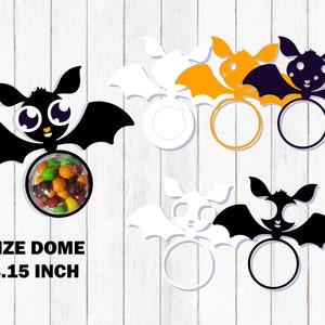 Halloween Candy Dome SVG Bundle, bat candy dome svg, Candy Ornaments SVG, bat svg , Chocolate holder svg, Party Favor, Trick or Treat Gifts image 2