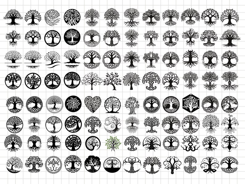 Albero della vita Svg, Clipart albero della vita, Albero della vita Svg taglia file per Cricut, Albero celtico della vita svg, Riunione di famiglia SVG immagine 2