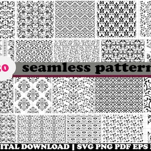 Seamless Patterns SVG Bundle, Cuir outillé svg, gobelet sans couture png, enveloppement de gobelet png, motif occidental svg, png, dxf, pdf