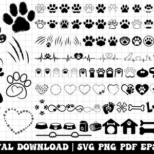 Paw Print Svg, hond Paw SVG, Hond Svg, Paw Svg, Animal Paw Svg, kat Paw Svg, Hond Paw Print Cut File, Paw Print Cut File, Animal Print Svg