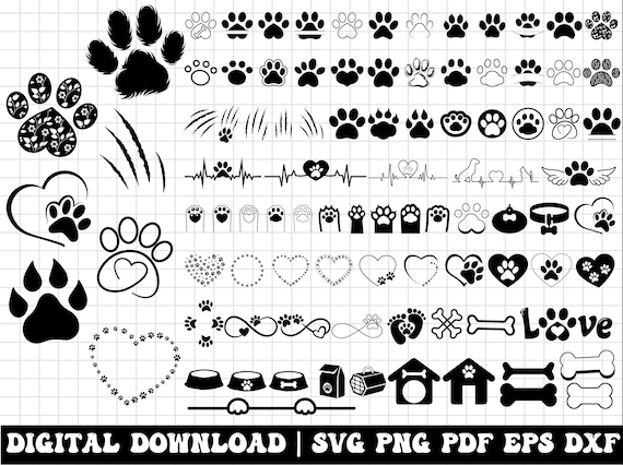 Paw Print Svg, dog Paw SVG, Dog Svg, Paw Svg, Animal Paw Svg, cat Paw Svg, Dog Paw Print Cut File, Paw Print Cut File, Animal Print Svg