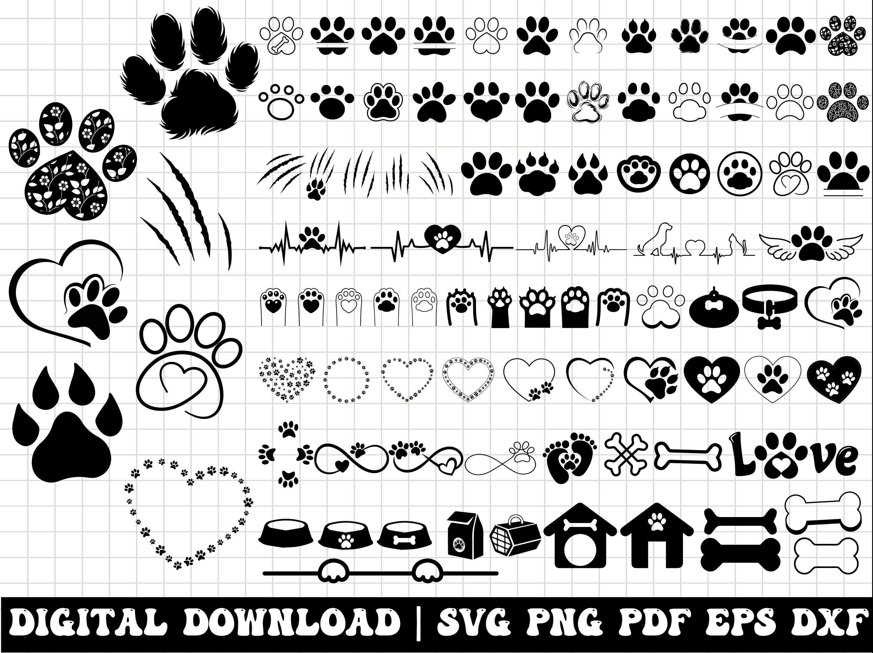 Paw Print Svg, dog Paw SVG, Dog Svg, Paw Svg, Animal Paw Svg, cat Paw Svg, Dog Paw Print Cut File, Paw Print Cut File, Animal Print Svg