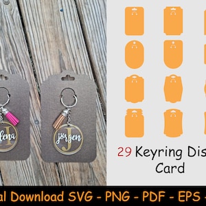 Keyring Display Card Svg, Keyring Display Card Template, Keychain Packaging,  Key Ring Tag Svg, Keychain Svg, Packaging Svg 