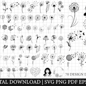 Dandelion Svg Bundle, Dandelion Svg, Dandelion Png, Blow Me Svg, Just Breathe Svg, Dandelion Blowing Svg, Kindness Svg, Dandelion Cut File
