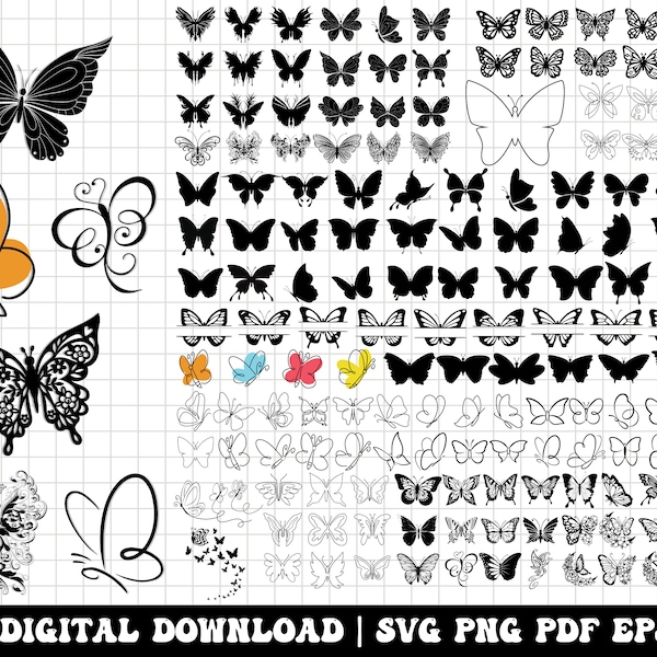 Butterfly Svg, Svg Bundle! Butterflies Papercut Template,Butterfly laser cut, Butterfly Cut File, Paper Cut Out, for Silhouette, Cricut