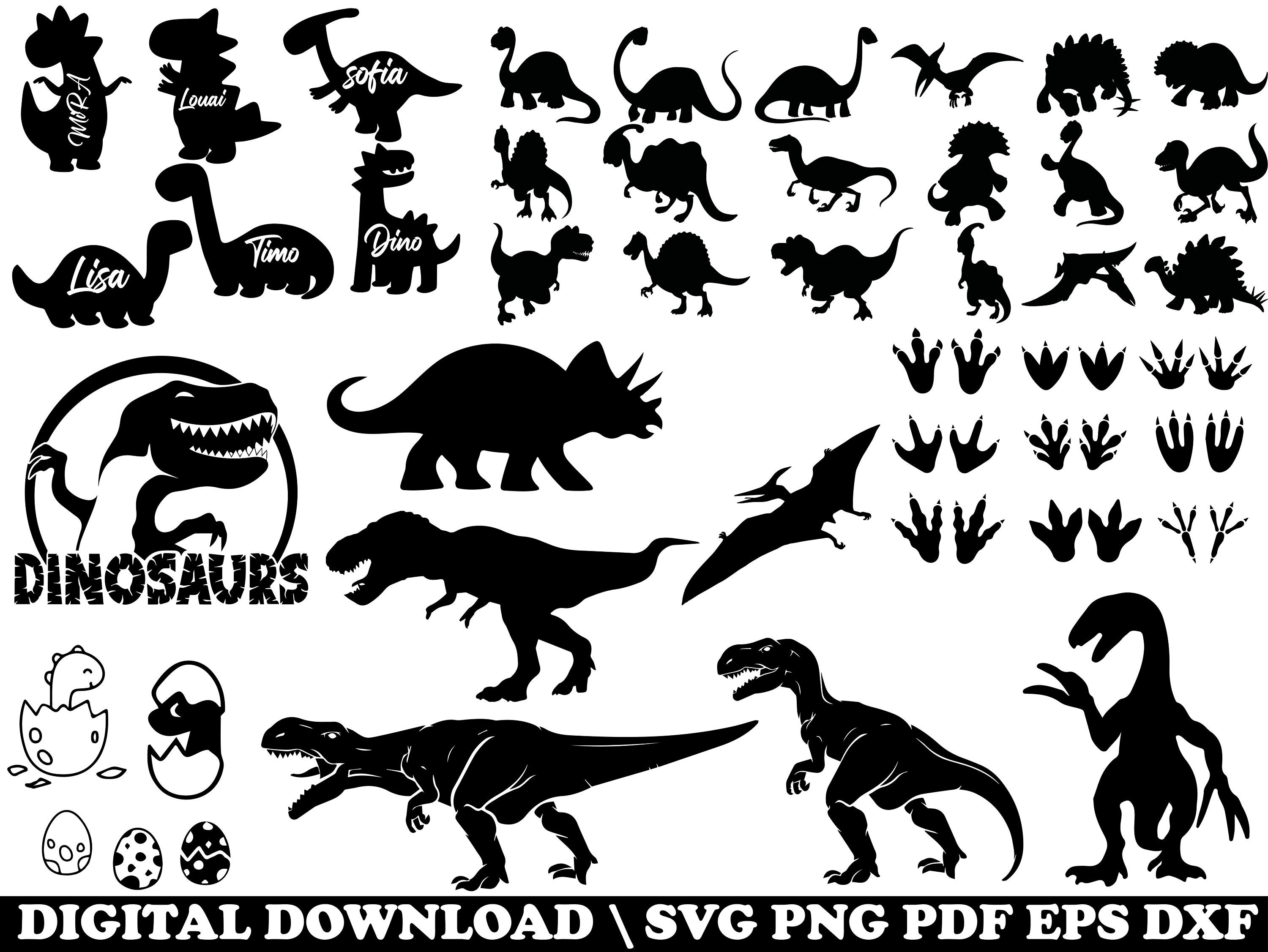 Dinosaur SVG Bundle Dinosaur Silhouette Dinosaur Cut Files - Etsy