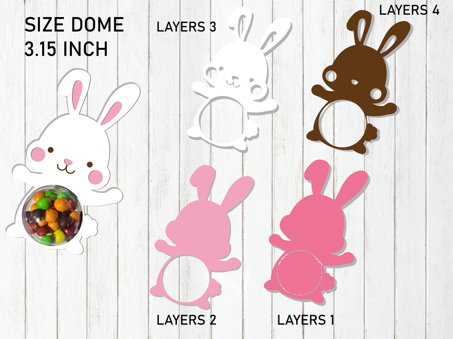 Easter Candy Dome SVG Bundle, Bunny Chocolate Holder (digital Download ...