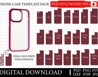 iPhone Sublimation Template , Phone Case Template Pack Svg , Cricut Vector Bundle , Sublimation Template for Phone Cases Clipart Plotte