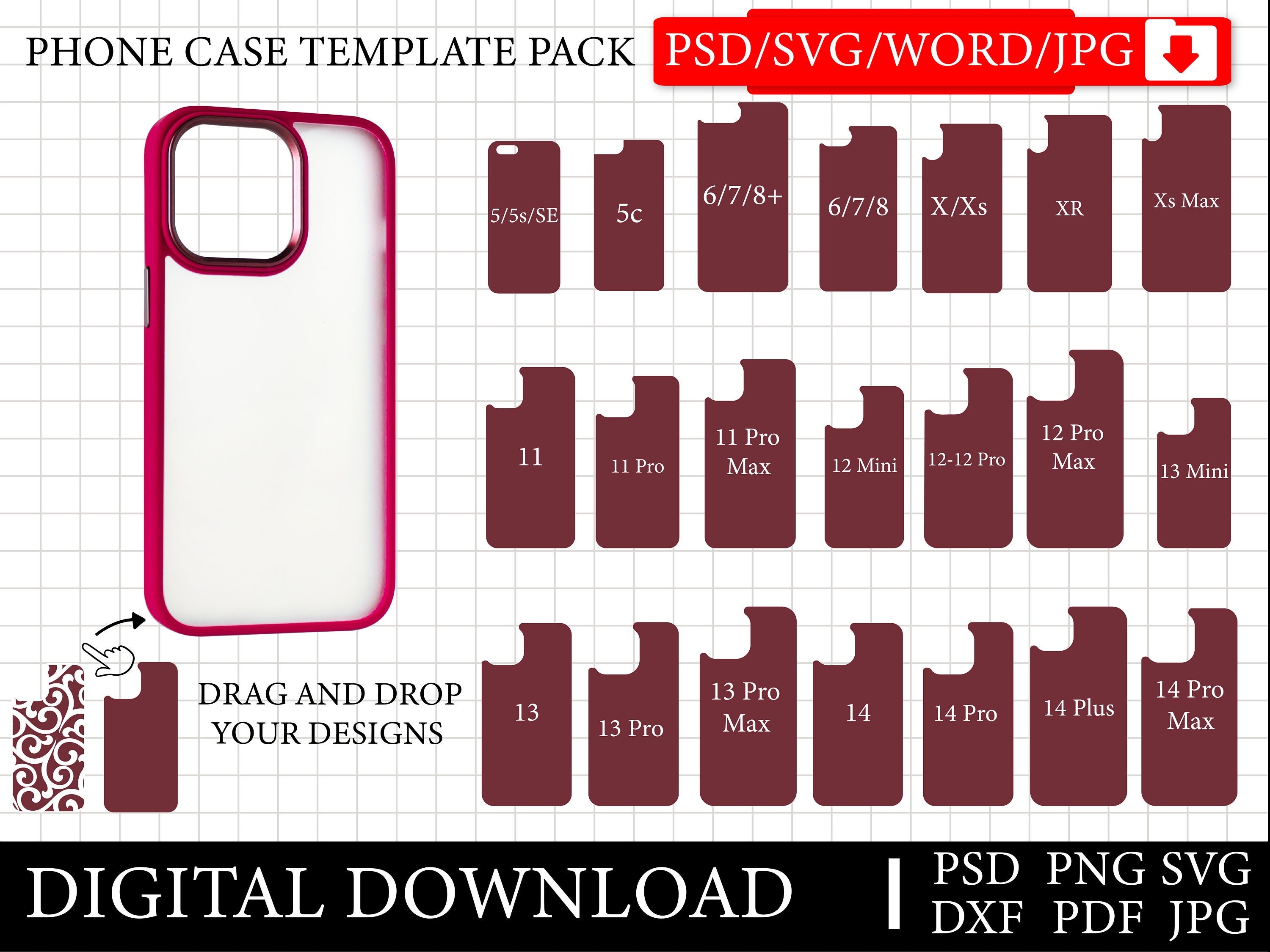 IPhone Sublimation Template , Phone Case Template Pack Svg , Cricut IPhone Sublimation Template , Phone Case Template Pack Svg , Cricut