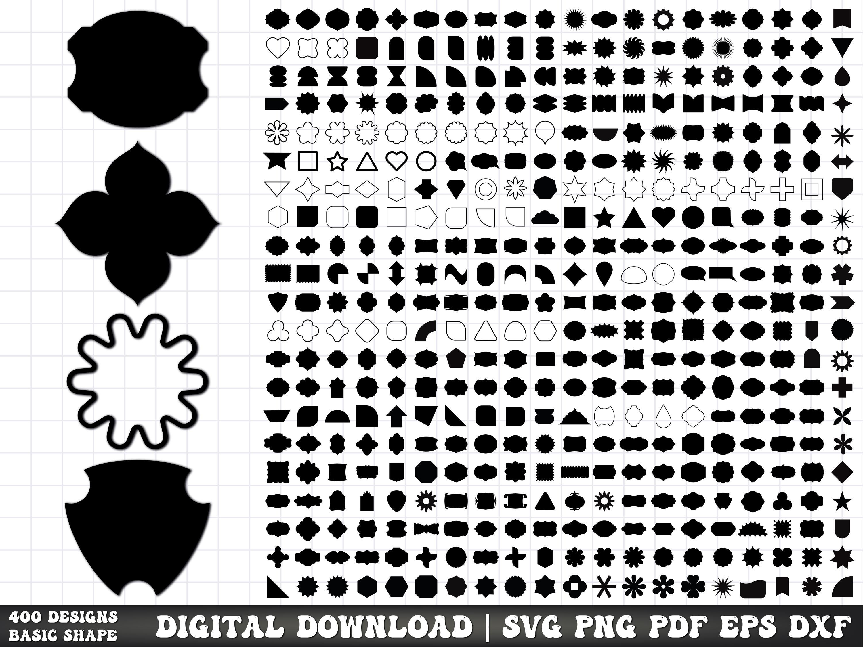 Basic Shape SVG Bundle, Frames, Labels, Banners (digital Download) - Etsy