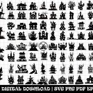 HAUNTED HOUSE SVG , Halloween Bundle Svg, Haunted House Svg Bundle, Haunted House Clipart, Haunted House Svg Cut Files for Cricut