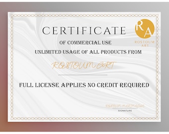 Unlimited Commercial Use License - For All RostoumArt Products