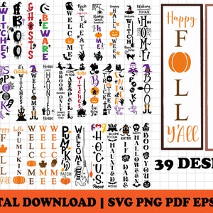 Halloween Porch Sign SVG Bundle, Halloween Porch Signs svg, Halloween tall door sign svg, Halloween welcome sign svg , halloween svg