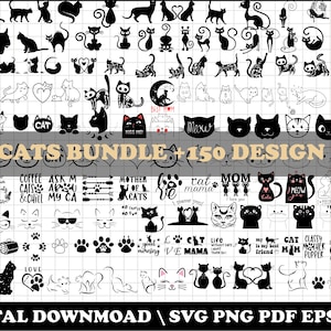 猫の SVG バンドル、猫の名言 SVG、ママの SVG、猫の面白い名言、ママの人生 PNG、ペットの SVG、猫好きの SVG、子猫の SVG、SVG カット ファイル