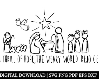 Um arquivo PNG de Natal com emoção de esperança, arquivo de sublimação de Natal, SVG de Natal, clipart de Jesus de Natal