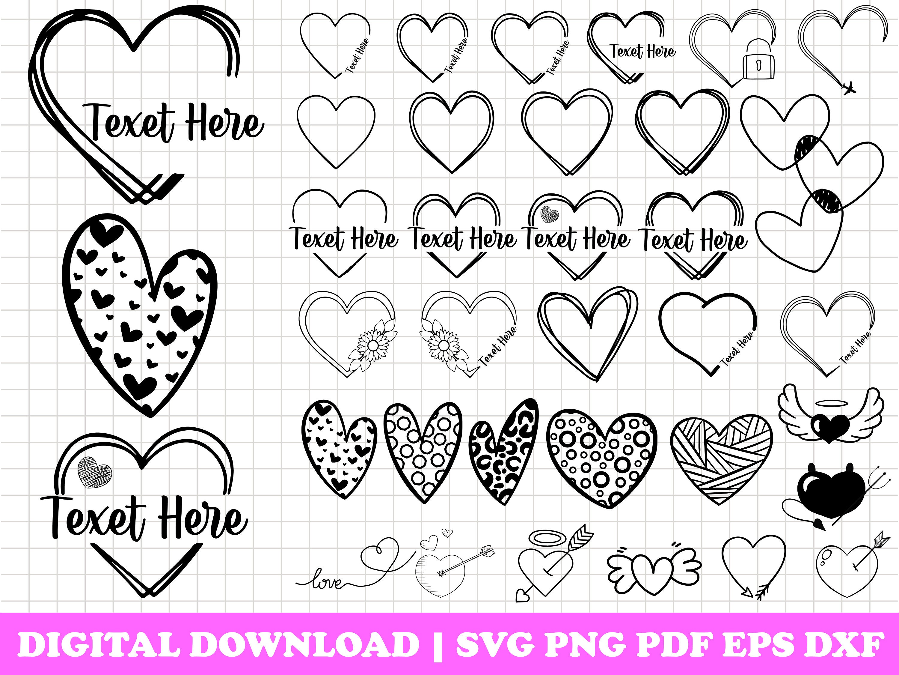 Doodle Heart SVG Bundle, Hand Drawn Hearts (digital Download) - Etsy UK