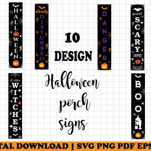 Halloween Porch Sign svg Bundle, Welcome Sign svg, Herbst Porch Sign, Door Sign svg, Spooky Welcome Signs, Cut Files for Cricut, Silhouette Bild 3