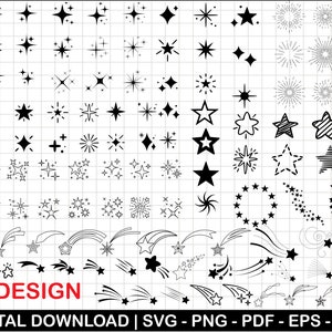 Sparkle, Stars Sparkle Svg Cut Files for Cricut,Clip Art, Jpg/Png/EPS/PDF/AI/Dxf
