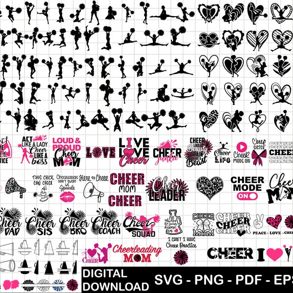 Cheerleader svg, Cheer svg, Cheerleading svg, Cheer shirt svg, eps, dxf, pdf, png, jpg, cheer cut file for Silhouette Cricut, Digital File