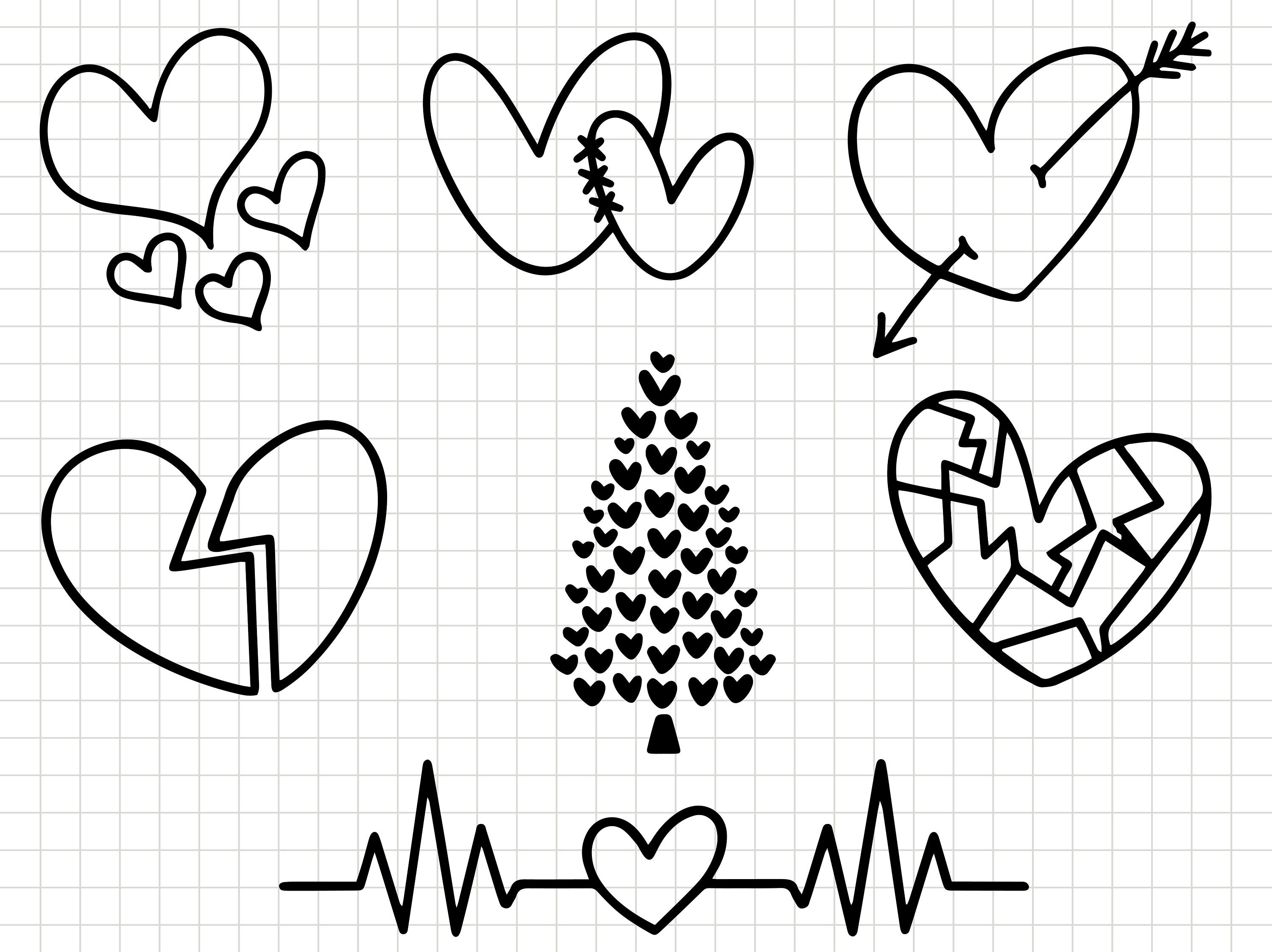 Doodle Heart SVG Bundle, Hand Drawn Hearts (digital Download) - Etsy UK