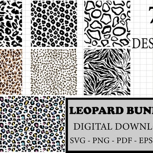Leopard Print SVG Bundle, Leopard SVG, Layered Leopard Print, Leopard Texture Svgs, Cheetah Print, Two Color Layered Leopard Pattern, Cricut