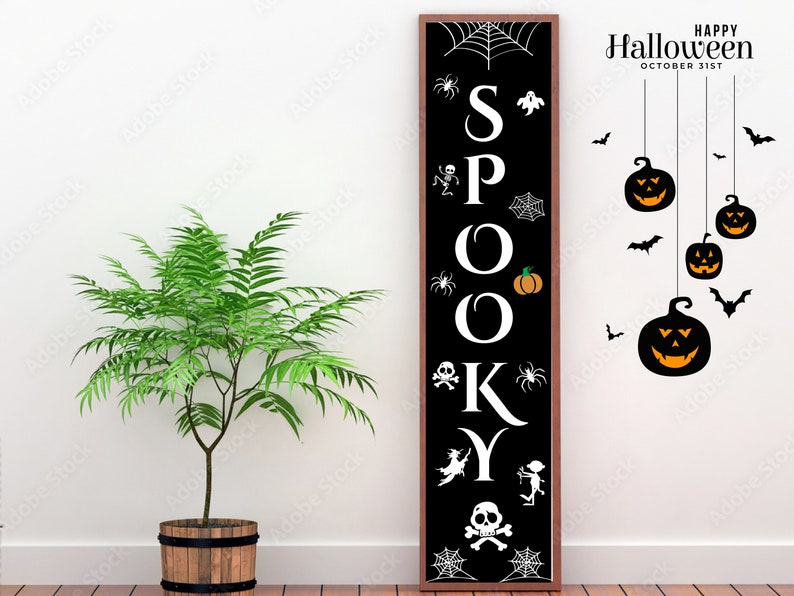 Halloween Porch Sign Svg Bundle, Welcome Sign Svg, Autumn Porch Sign, Door Sign Svg, Spooky Welcome Signs, Cut Files for Cricut,Silhouette image 5