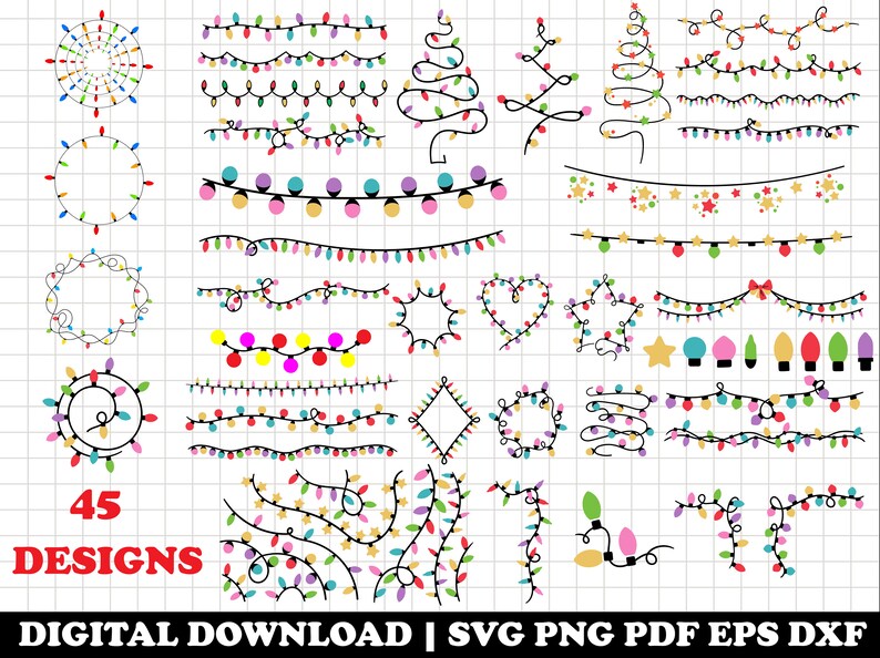 Christmas Lights SVG, String Lights Cut File (digital Download) - Etsy