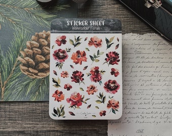 Watercolor Florals Sticker Sheet | Forest Stickers | Flower Stickers | Bullet Journal | Planner | Scrapbooking | Penpal | Mothers Day