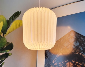 LANTERN DRUM Paper pendant lampshade, modern, Origami, pleat, geometric lighting, bedroom light, oval, japandi, Scandinavian, minimalistic