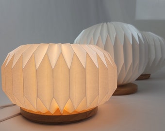 SPHERE M - round modern origami table lamp, dimmable, JAPANDI, side table lamp, Scandinavian, bedside lamp, small light, indirect light.